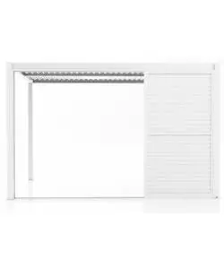 PARETE LATERALE A PANNELLI SCORREVOLI PER PERGOLE RIVIERA "SLIDING BLIND" IN ALLUMINIO BIANCO LATO 4 M